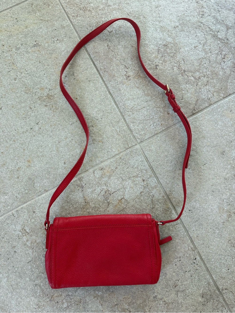 kate spade Red Pebbled Leather Flap Crossbody Bag - Picture 3 of 4